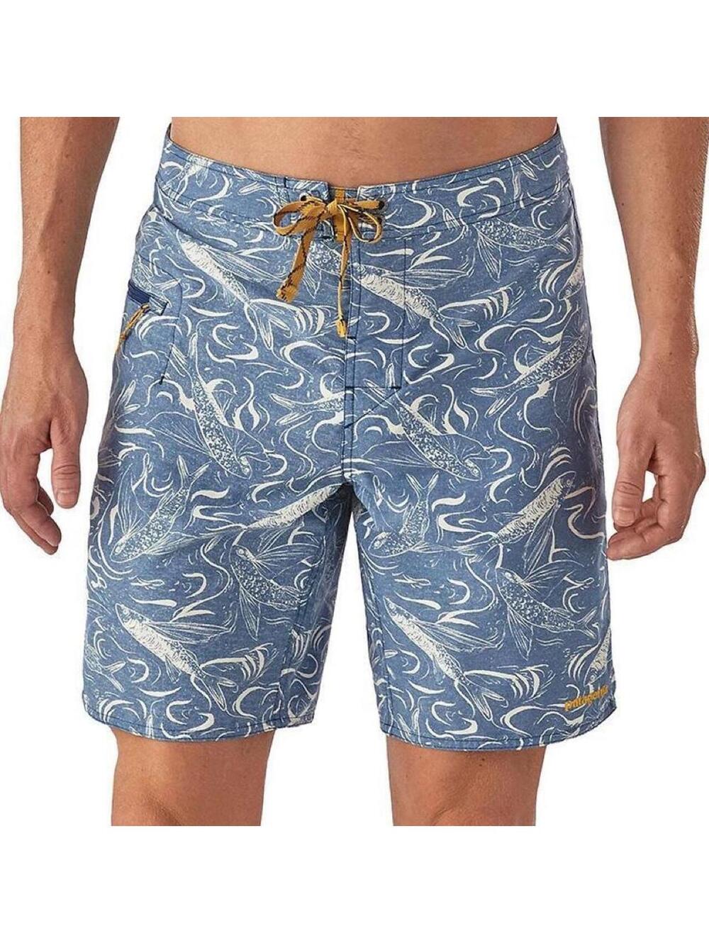 Patagonia Men's Wavefarer Board Short blue w fish Size 30” surf beach swimsuit